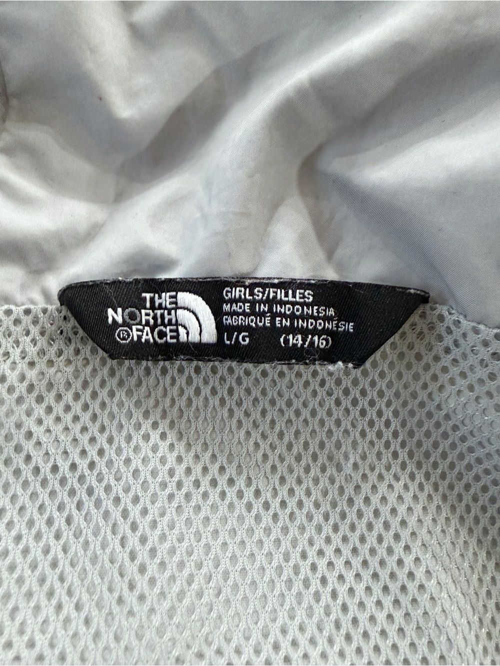 The North Face Girls L 14/16 Gray DryVent Hooded Rain Jacket Mint Zip Gorpcore - Picture 8 of 12